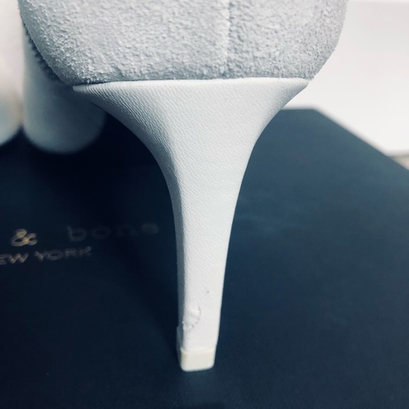 Rag & Bone Beha White Suede Leather Stiletto Ankle Boot. NIB. Sz 37.5 (7.5) - Picture 9 of 15